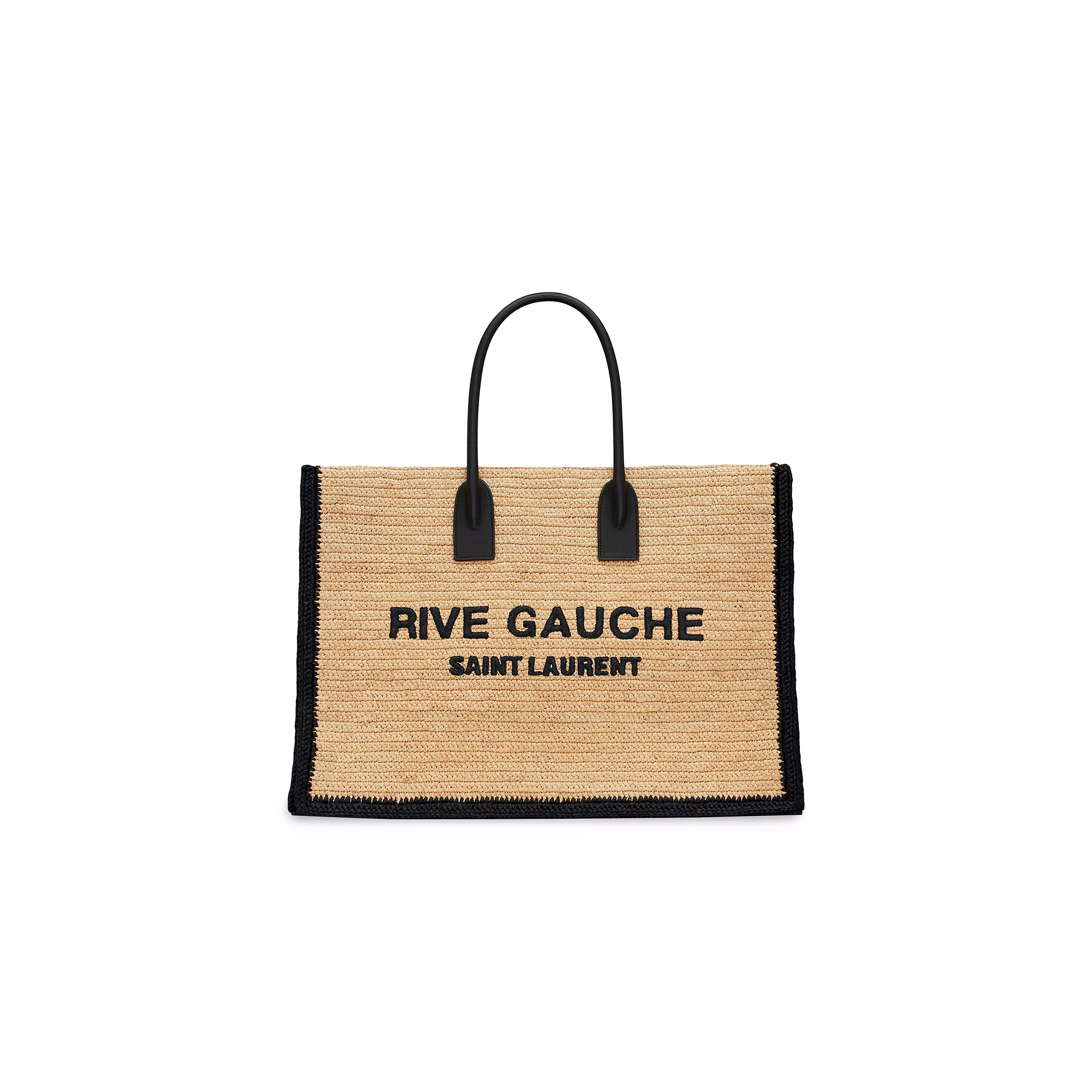 YSL RIVE GAUCHE TOTE BAG IN RAFFIA AND LEATHER 0400018758643 (48*36*16cm)